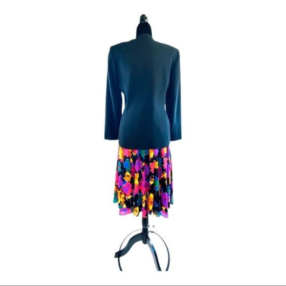 Kasper for ASL Jacket & Skirt Suit Set  Womens 90s Vintage Sz 6 Crystal Buttons - Picture 9 of 16
